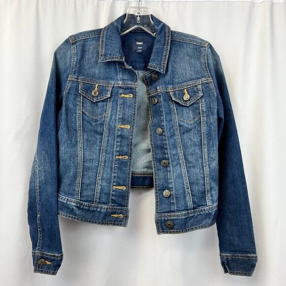 Gap Womens Blue Long Sleeve Collared Denim Button Front Jacket Size XS - Picture 1 of 10
